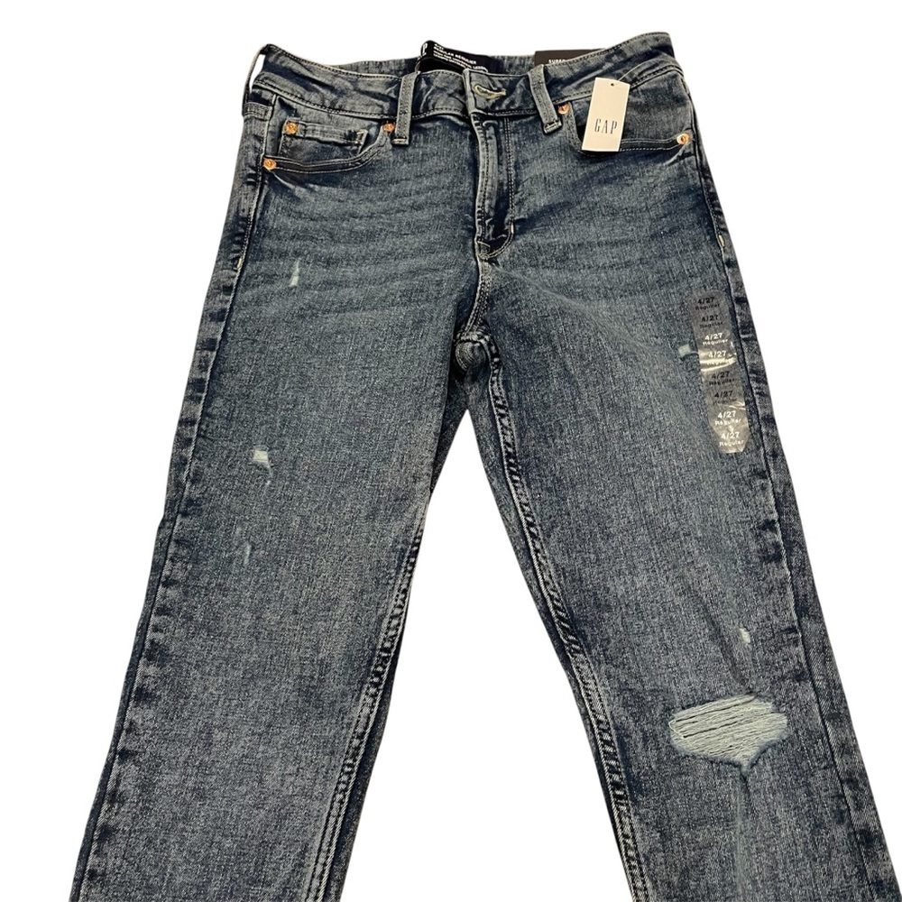 GAP Women's Skinny Jeans in Distressed Blue W27 L27 Regular - Picture 2 of 11